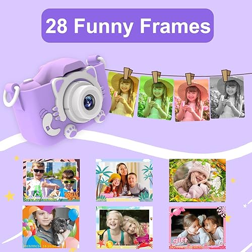 Miniatura 4 de goopow Cámara selfie para niños, regalos de cumpleaños de Navidad para niños de 3 a 9 años, cámaras de video digitales HD para niños pequeños,