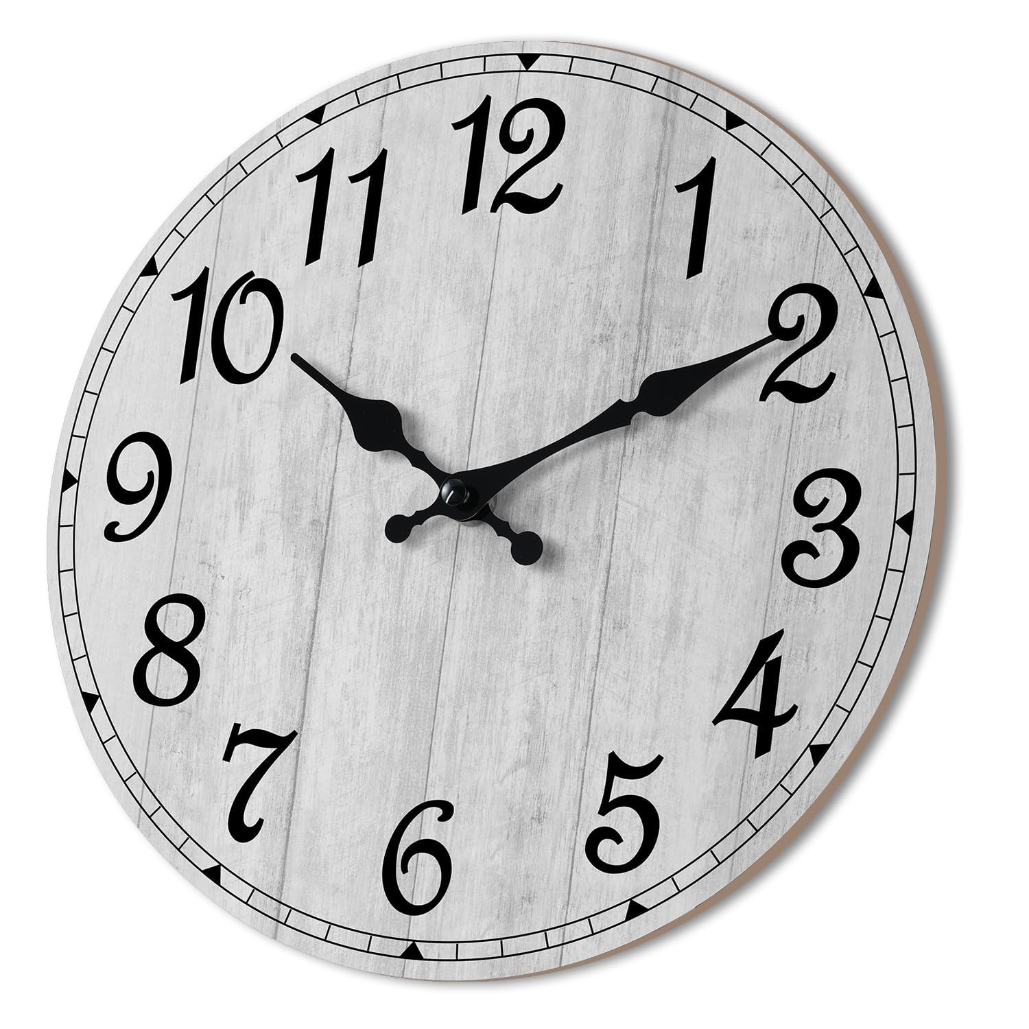 Horloge murale sans tic-tac grise en bois résout le bruit