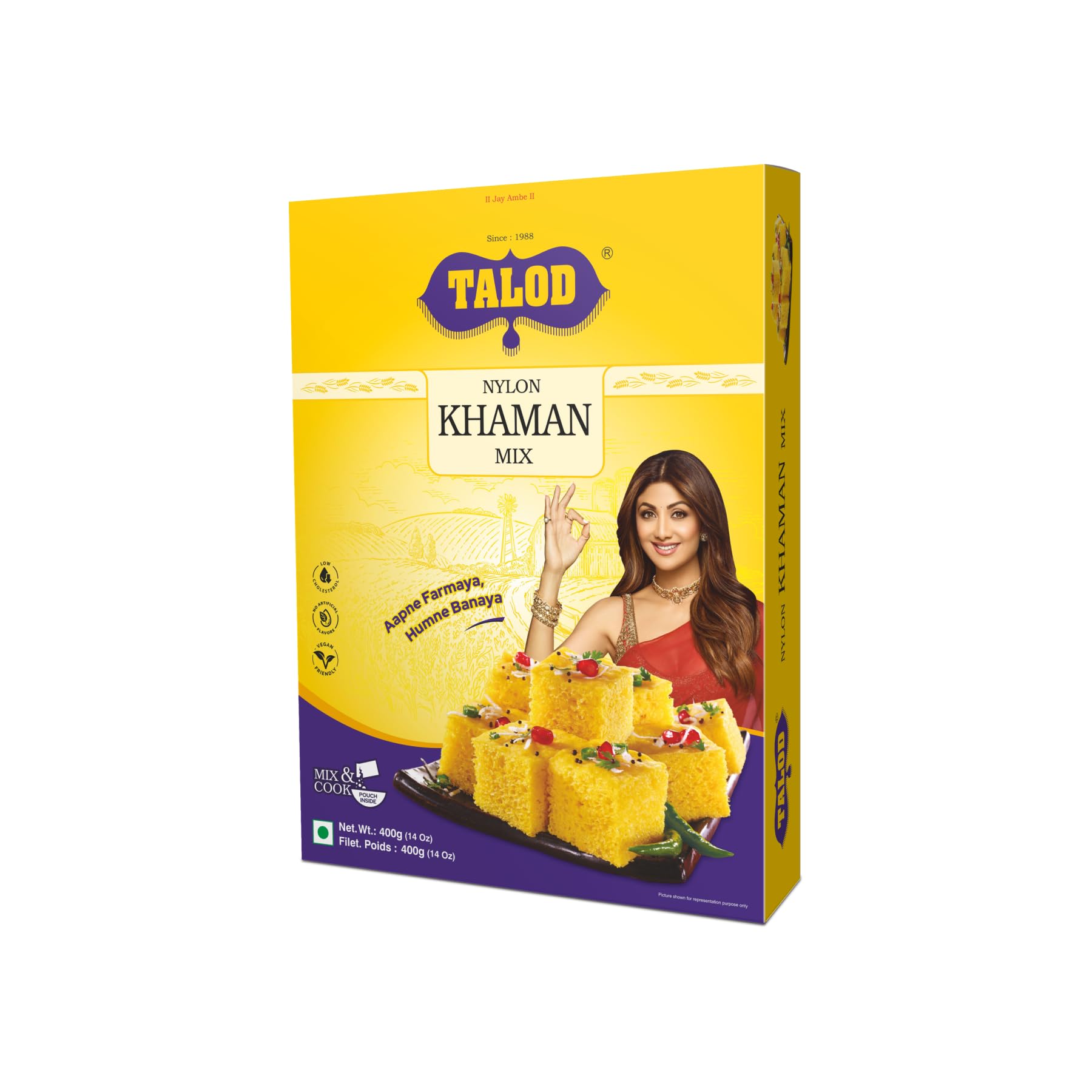 Talod Instant Mix Nylon Khaman (Pack of 2 * 400 g) | 100% Vegetarian, Wheat Gluten Free, Vegan Friendly, No Preservative, No Artificial Flavours, No Artificial Colors, No MSG-picture-10