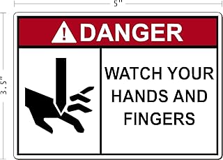 Danger - Watch Your Hands and Fingers - Safety Decal - Decal Sticker Placard 5