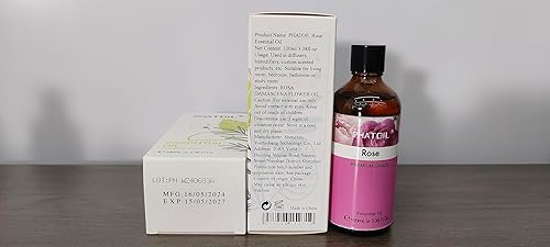 Miniatura 8 de PHATOIL Aceite esencial de rosa de 3.38 onzas líquidas con cuentagotas de vidrio, para difusores de aromaterapia, humidificadores, cuidado de la