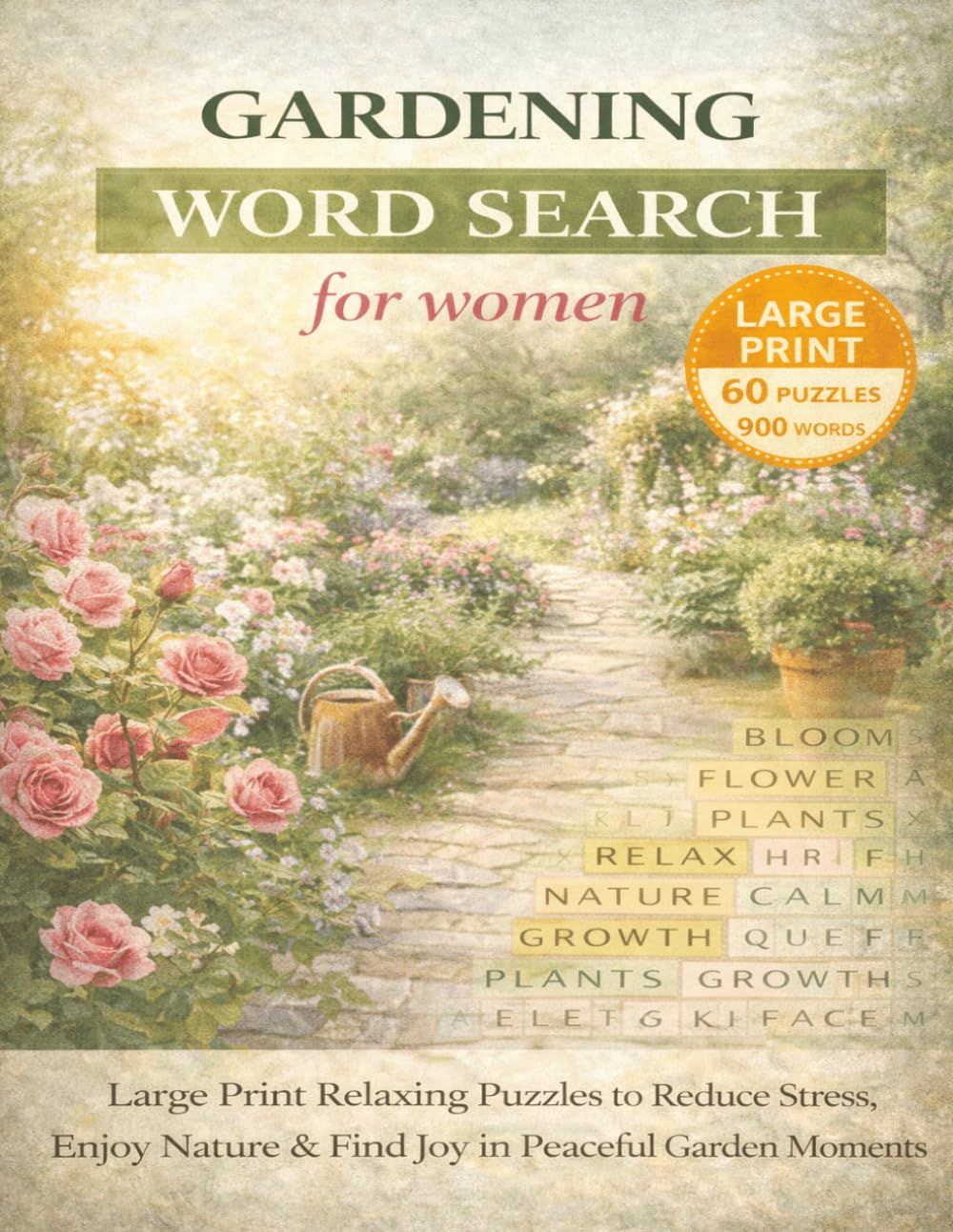 Gardening Word Search for Women: Large Print Relaxing Puzzles to Reduce Stress, Enjoy Nature & Find Joy in Peaceful Garden Moments