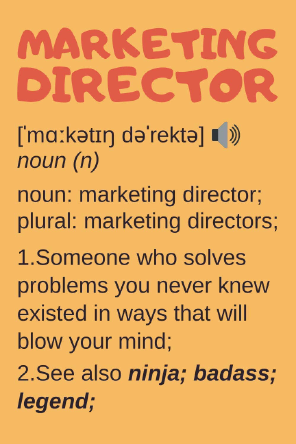 Marketing Director Gifts: Lined Notebook Journal Diary Paper Blank, an Appreciation Gift for Marketing Director to Write in (Volume 8)