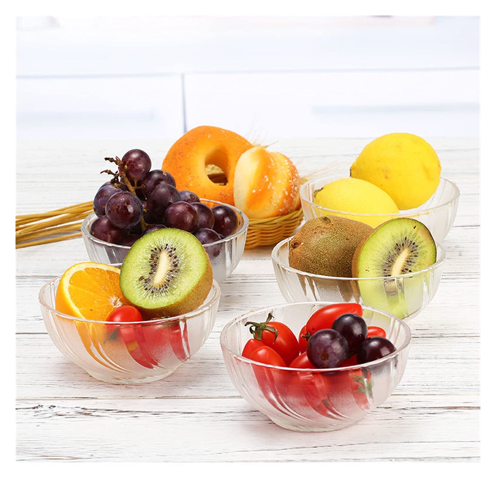 QINGGANGLING999 Glasschüssel Glas Kristallschale Haushalt Rice Bowl Suppe Schüssel Nudelschale Obst Salatschüssel Dessertschüssel Diamantschüssel Set Schüssel Nudeln Obstschale Glas (Color : C)