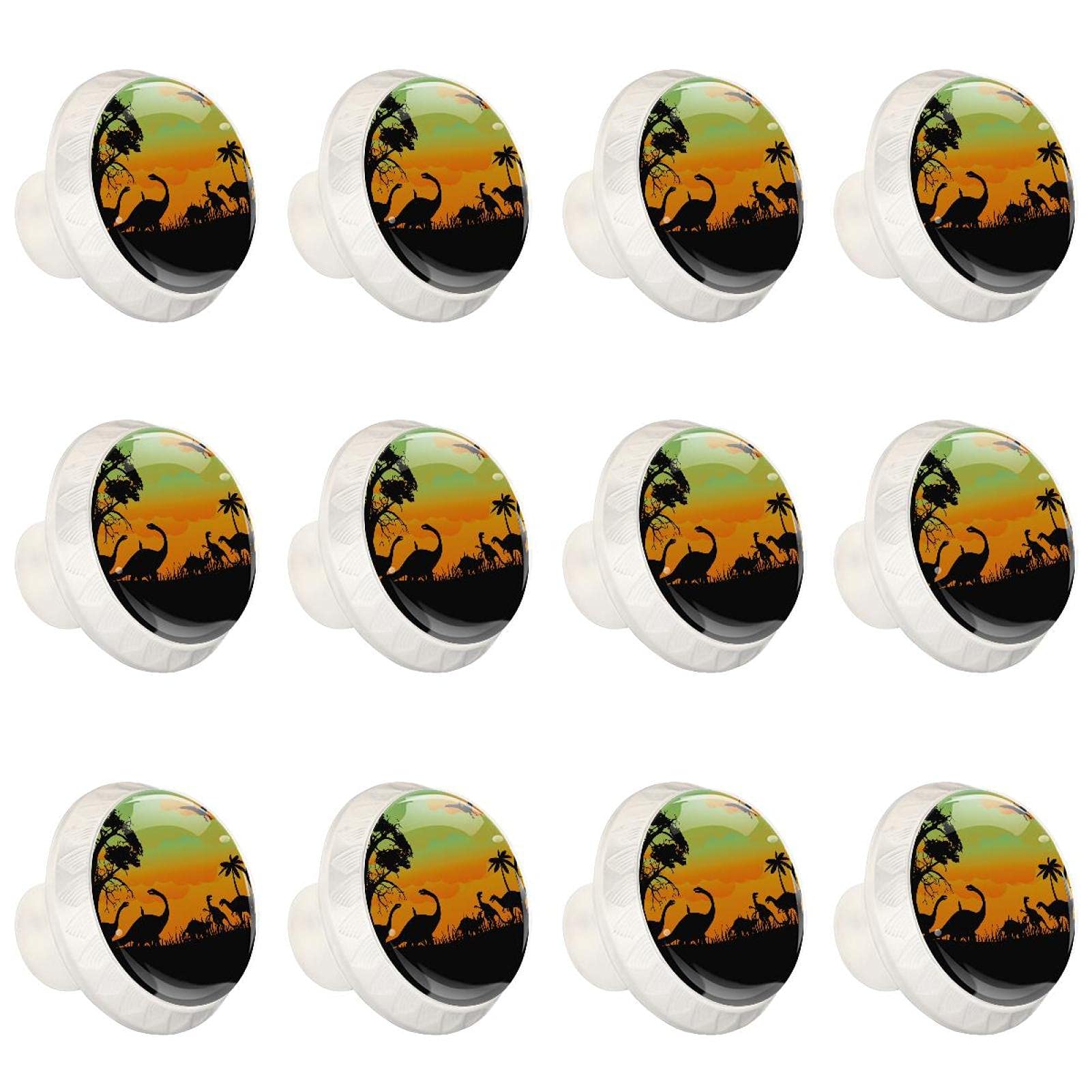 Boutons de meubles ronds bus dinosaure 12 pièces pour tiroir