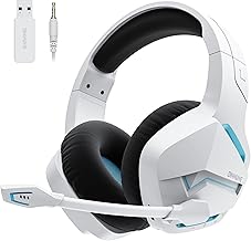 BINNUNE Gaming Headset, Wireless Headset für PS4 PS5 PC PlayStation 4 5, Gaming Kopfhörer mit Mikrofon Bluetooth USB Gaming Headset Wireless mit 120 Stunden Akkulaufzeit