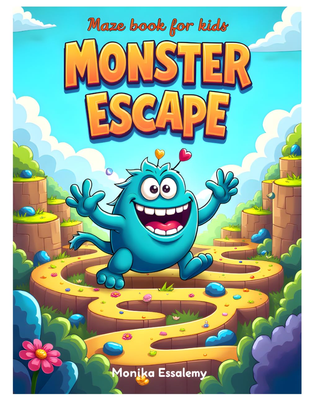 Maze Book for Kids age 4-8: Monster Escape: Mind Maze Adventures: 25 Mazes & 9 Bonus Monster Coloring Pages