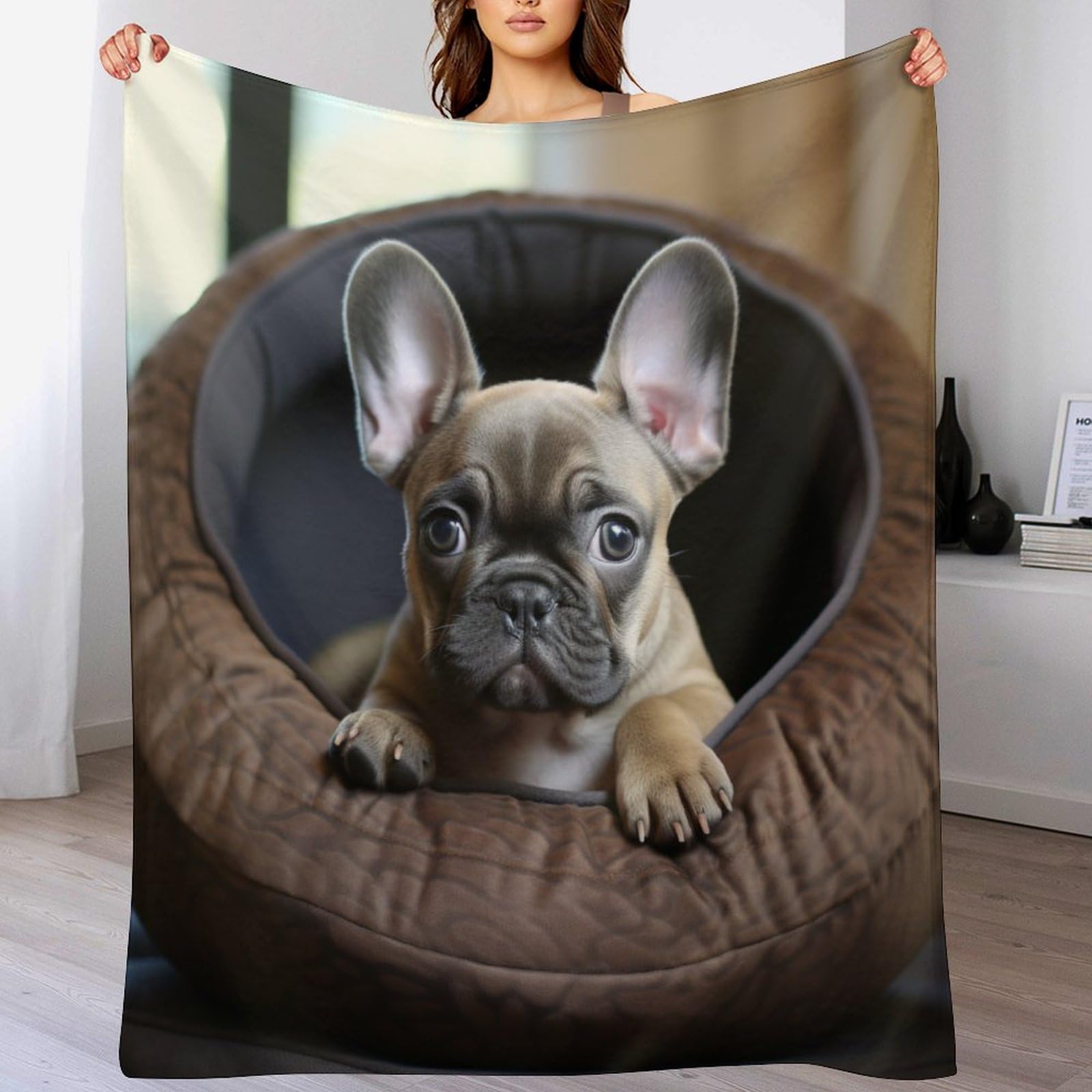 GGJJTT French Bulldog Super Soft Blanket Soft Microfiber Blanket Cosy Fuzzy Travel Blanket Nap Throws for Sofa Couch & Bed Décor 150×200cm
