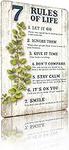 7 Rules of Life Metal Vintage Aluminum Sign Wall Decor for Living Room, Bedroom, Office, Cafe - 8x12 Inches Retro Inspirational Life Guide Wall Art (25234)
