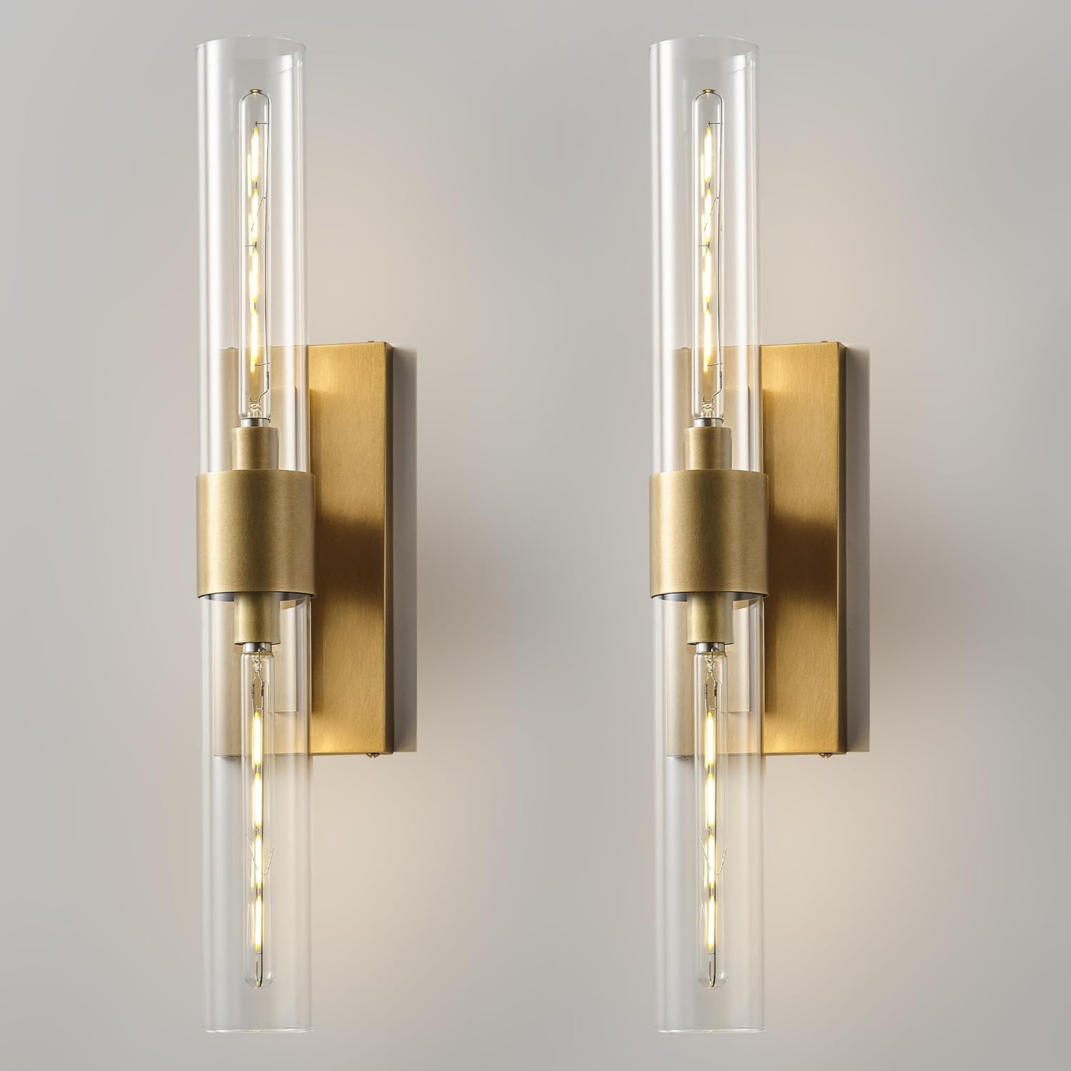 Bathroom Sconces Set of 2, Hardwired Wall Sconces 22.8in Modern Sconces Wall Decor Set of 2 Vanity Light Over Mirror, Horizontal or Vertical Sconce for Living Room,Bulb Included