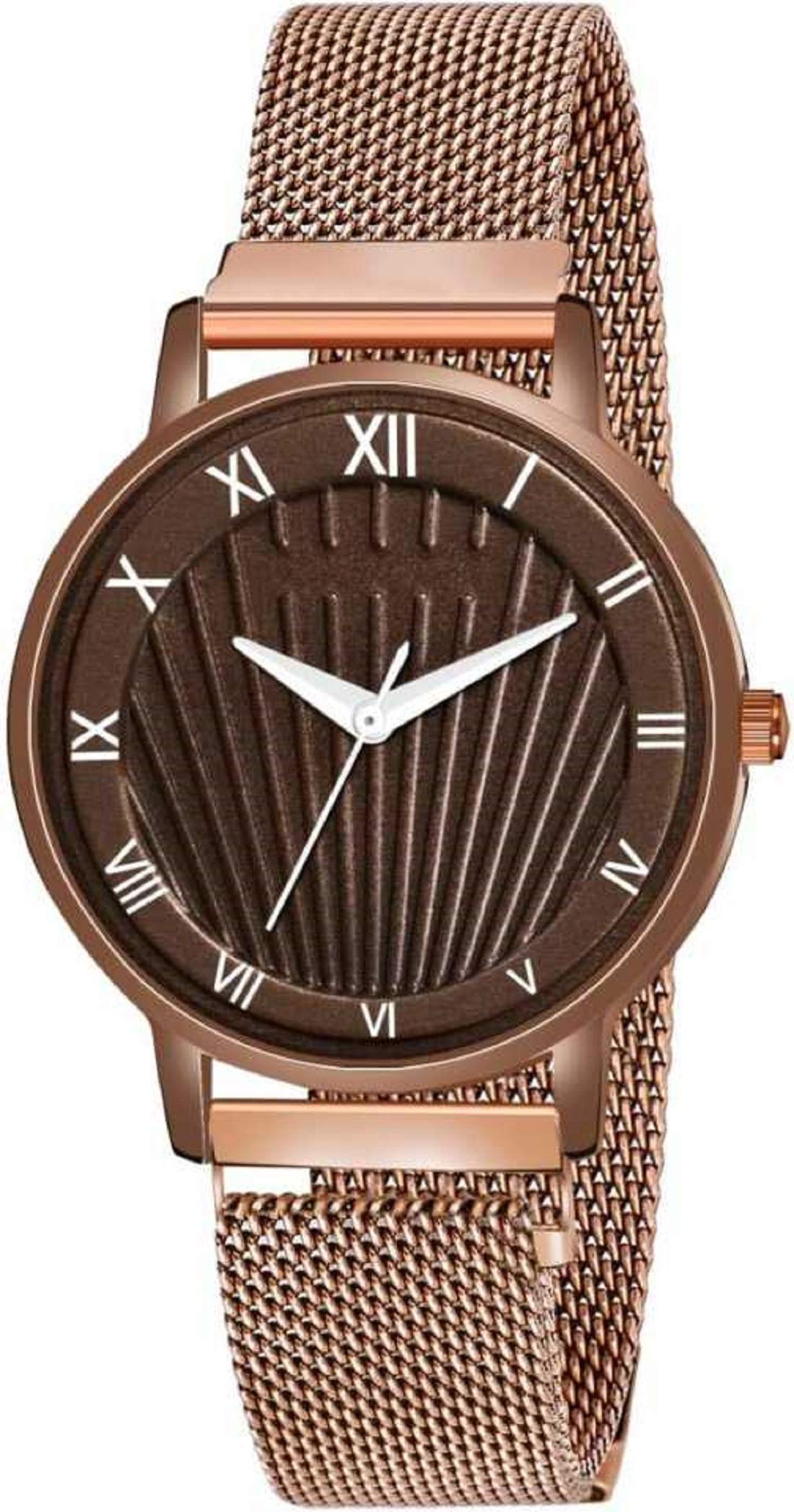 KIARVI GALLERY Brown Dial Rose Gold Magnet Strep Designer Analog Watch for Girls and Women (B08L3TXVQN) Amazon Price History, Amazon Price Tracker