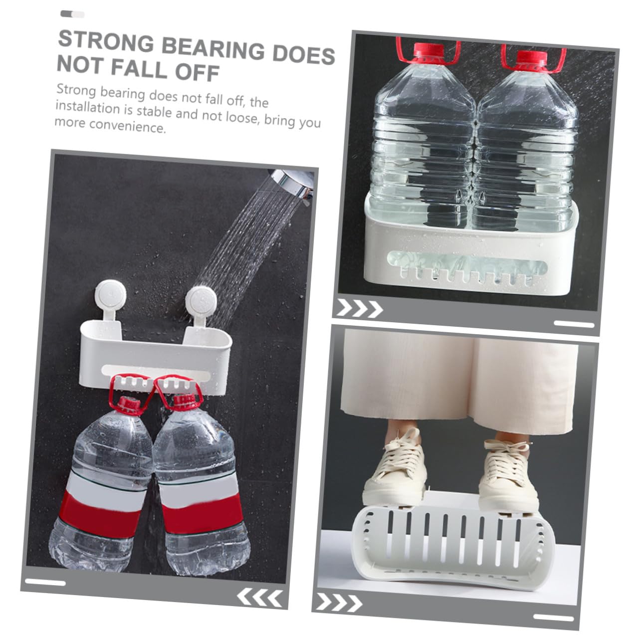 Estante de Pared Ventosa Blanco Abs para Ducha y Baño | Montaje sin Perforaciones, Organizador para Champú y Acondicionador, Diseño Simple Instalación Estable