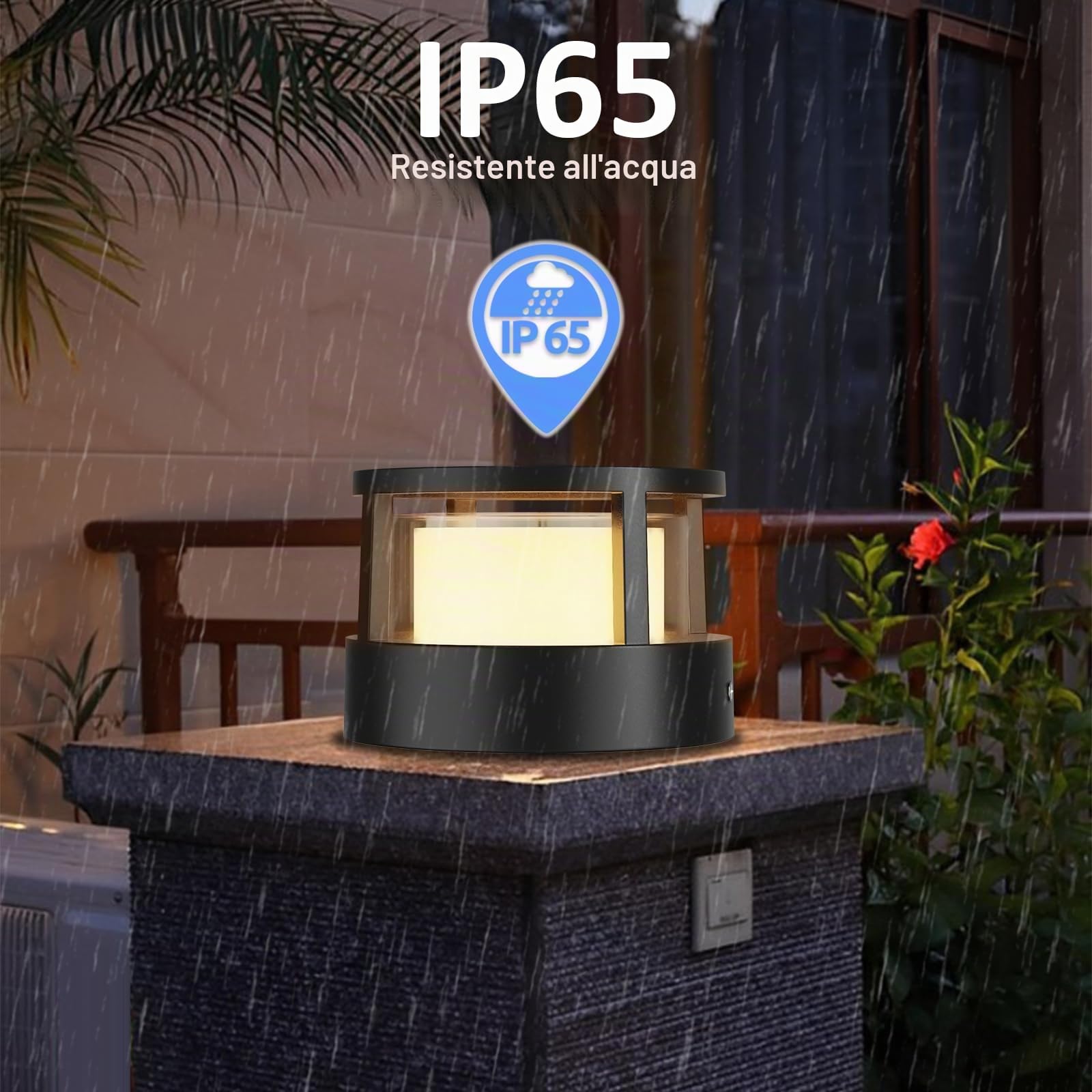 FREEUP Lampione Solare LED Esterno, Luce Solare da Esterno,15W Lampade Solari da Giardino con Sensore Crepuscolare, Ip65 Impermeabile Lampioni da Giardino, Alluminio, Bianco Caldo, Nero | 15W LED Luce Solari Esterno Per Pali, Cancello, Vialetto, Terrazzo,
