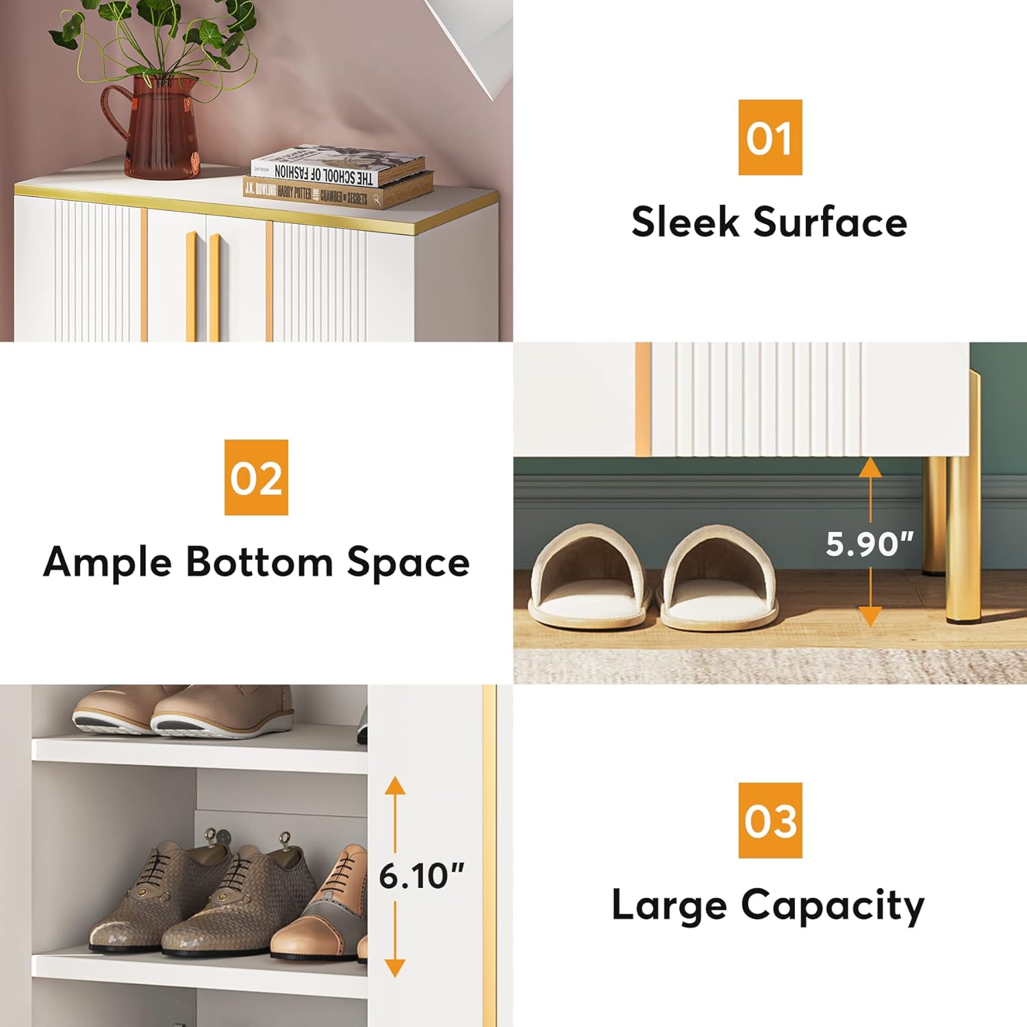 InSyoForeverEC Gabinete De Alacenaiento De Zapatos De 5 Niveles Para