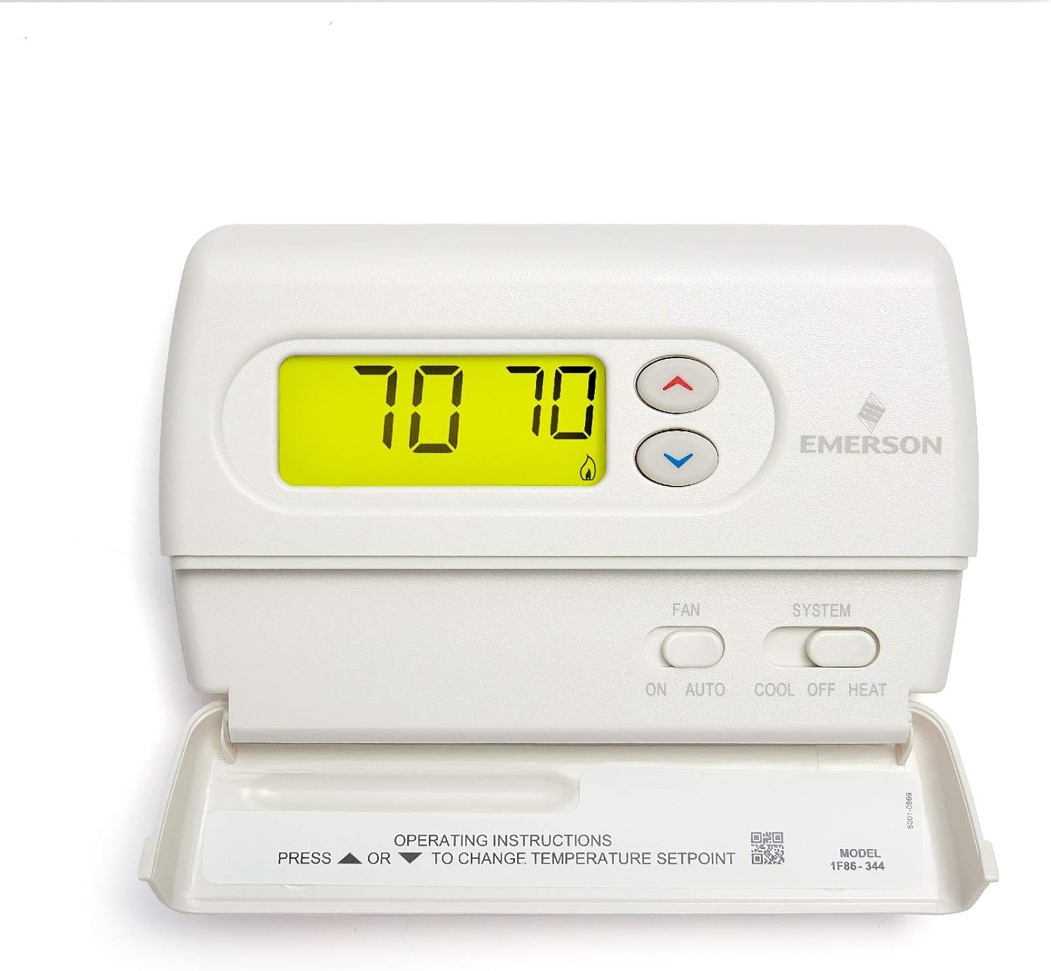 Emerson 1F86-344 Non-Programmable Thermostat for Single-Stage Systems