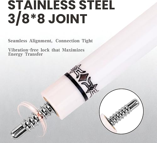 Miniatura 7 de Carbon Fiber Pool Cue, 58" Pro Taper Low Deflection Professional Pool Cue, 100% Carbon Fiber Shaft, 11.8mm 10 Layered Pigskins Cue Tip, Stainless