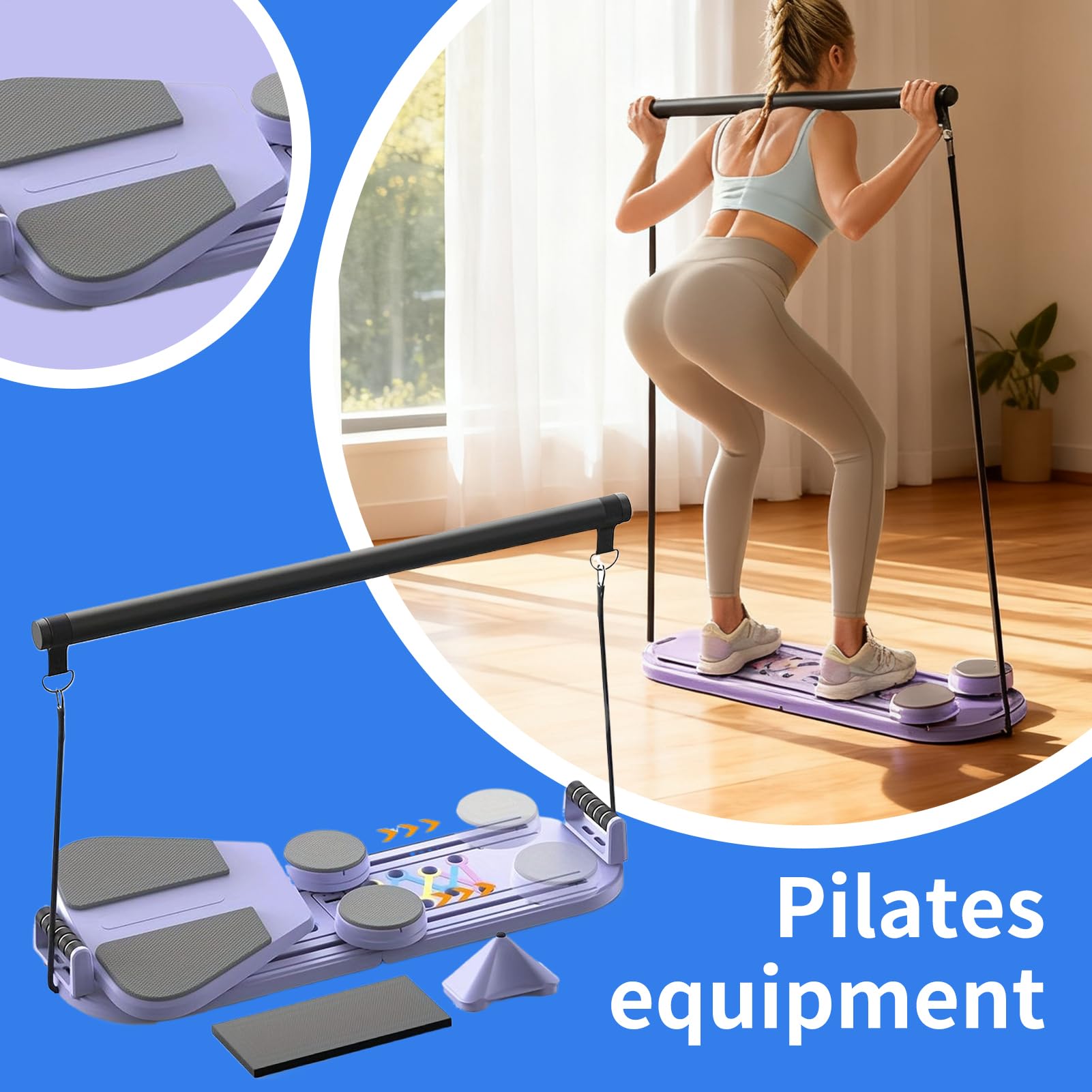 Tavola Riformare Pilates,Attrezzature Per Il Fitness 5 in 1,Macchina Addominale per Esercizi Per Donne Uomini Atleti Principianti Entusiasti del Fitness Palestra A Casa