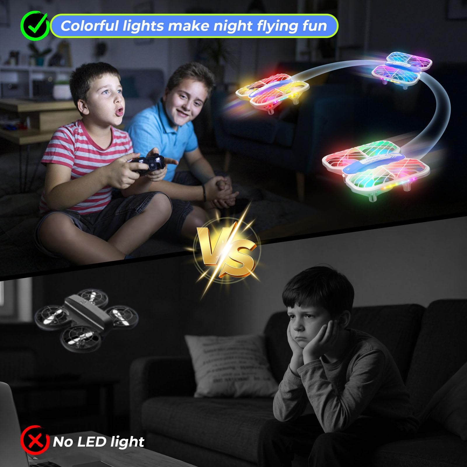 Mini Drone for Kids 8-15, Indoor Drones Gifts for Boys 8-12, Boys Toys Age 8-10, Beginner Drones with Propeller Protection, Throw to Go, Altitude Hold, 3D Flips and Headless Mode