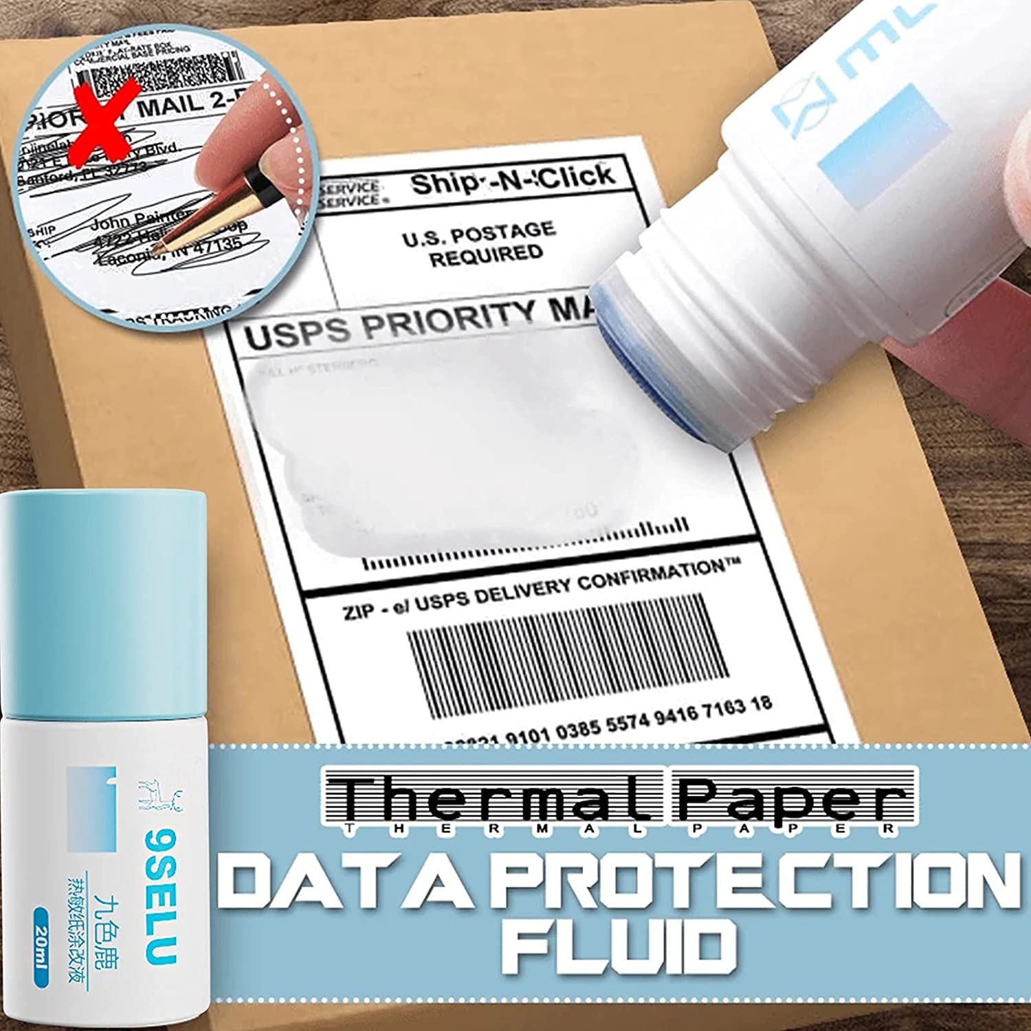 Effaceur Thermique en Papier - Liquide de Protection pour la Confidentialité et la Correction des Données (4)