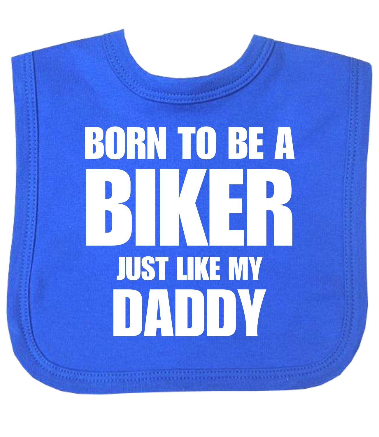 BabyPrem Baby Bib Born to Be a Biker Like Daddy Clothes Hook and Loop One Size ROYAL