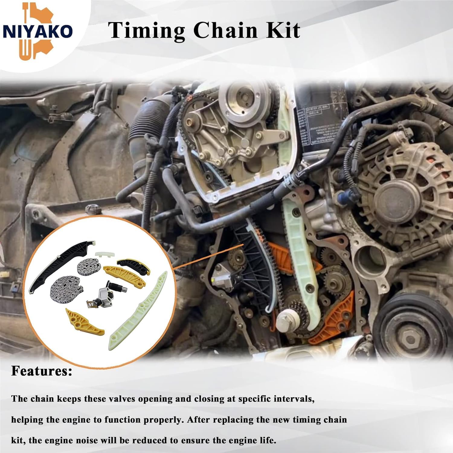 Timing Chain Tensioner Kit Replacement# 06H109469T 06H109469AD 06H109467R 06H109158J Fit 2009-2015 A4 A6 Q5 TT Jetta GTI Passat CC 2.0T