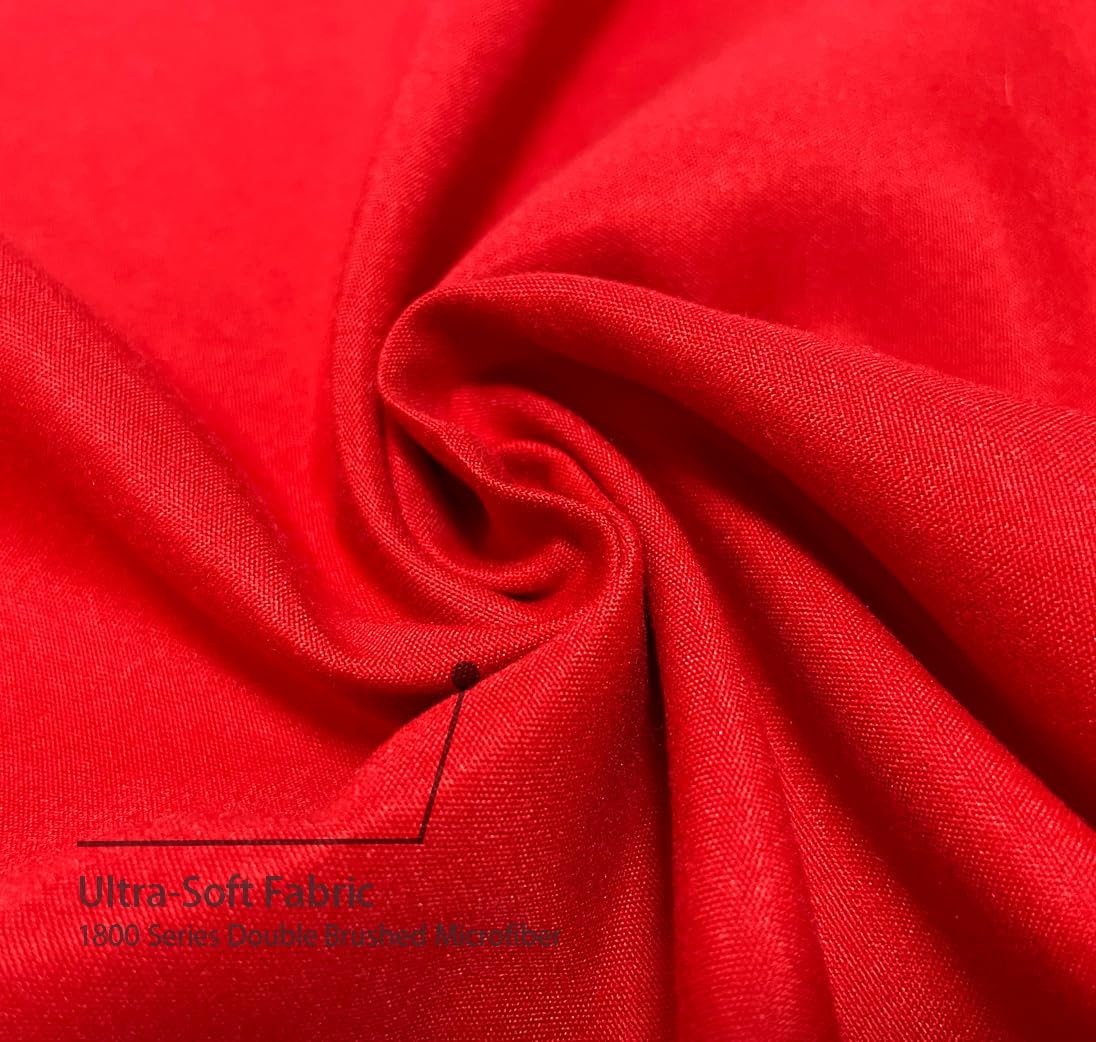 iMaylex 1800 Series Super Soft Brushed Microfiber Fabric Zipper Body Pillowcase, Luxury Cozy and Lightweight, Red, Body, 20x72 Inches