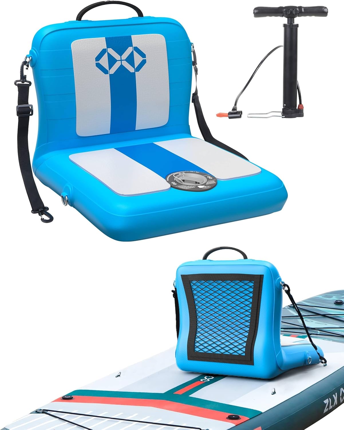 Kayak Seat, Inflatable Additional Paddle Seat, Universal Padded Board Seats Comfortable Inflatable Detachable Sup Seat Stand Up Paddle Board chair with Back Support Perfect for Adults Kids Kayak Seat, Inflatable Additional Paddle Seat, Universal Padded Board Seats Comfortable Inflatable Detachable Sup Seat Stand Up Paddle Board chair with Back Support Perfect for Adults Kids