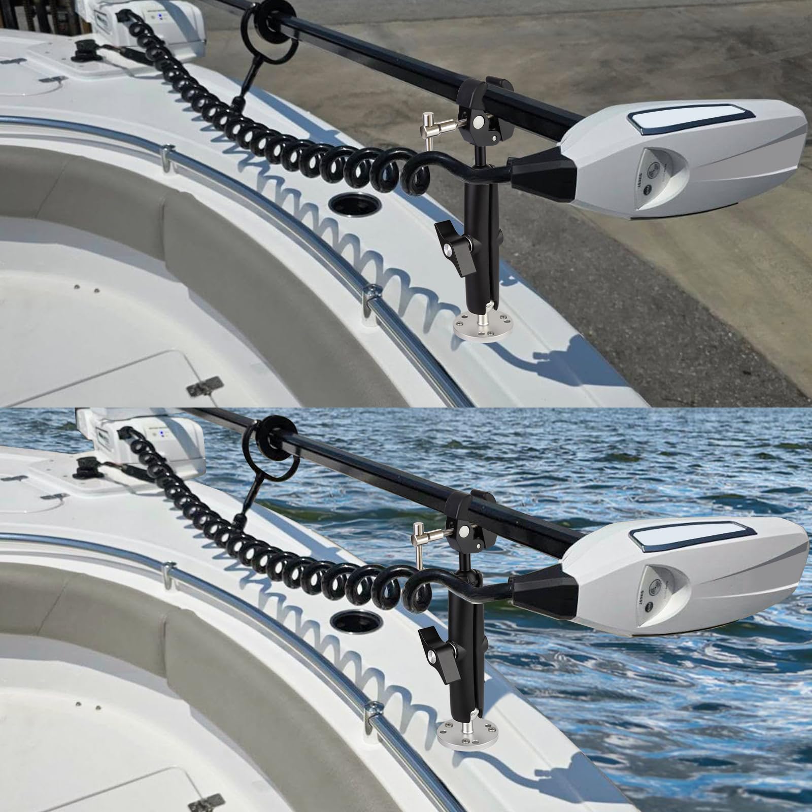 Trolling-Motor-Stabilisator-Halterung für Minn Kota Terrova/Riptide Terrova/Ulterra/PowerDrive, robuste Krallen-Schleppmotorwelle sicher und reduziert Vibrationen, 360° verstellbar, passend für bis zu