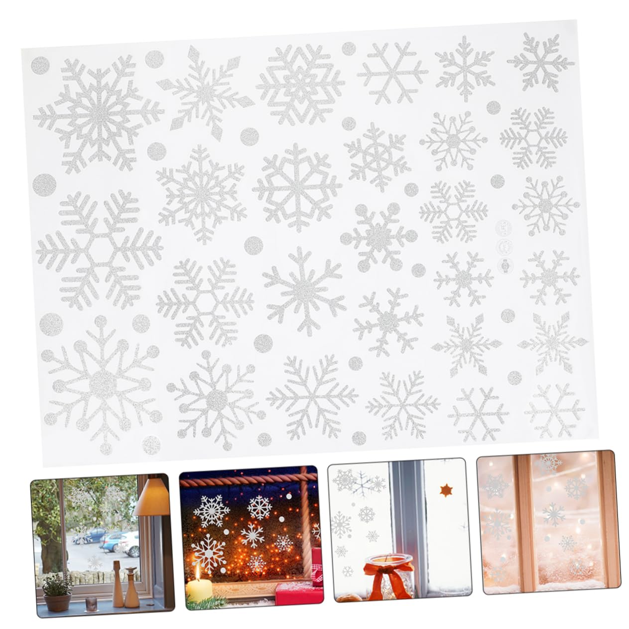 HOMSFOU 5blätter Schneeflocken Fensteraufkleber Glitzer Weihnachts Fenstersticker Bogen Klebebilder Fenster Weihnachten Weihnachtssticker Fenster Fensteraufkleber Weihnachten