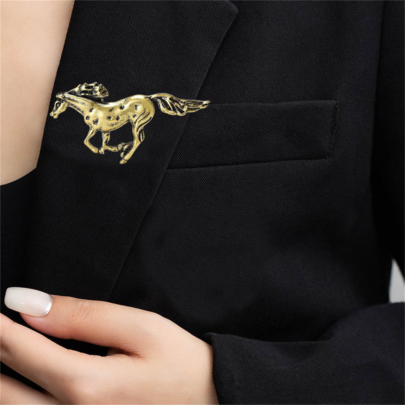 coadipress Broche de caballo para hombres y mujeres, lindo Mustang para correr, carreras de caballos, regalo ecuestre, sombrero, chaqueta, mochila, accesorio de joyería occidental