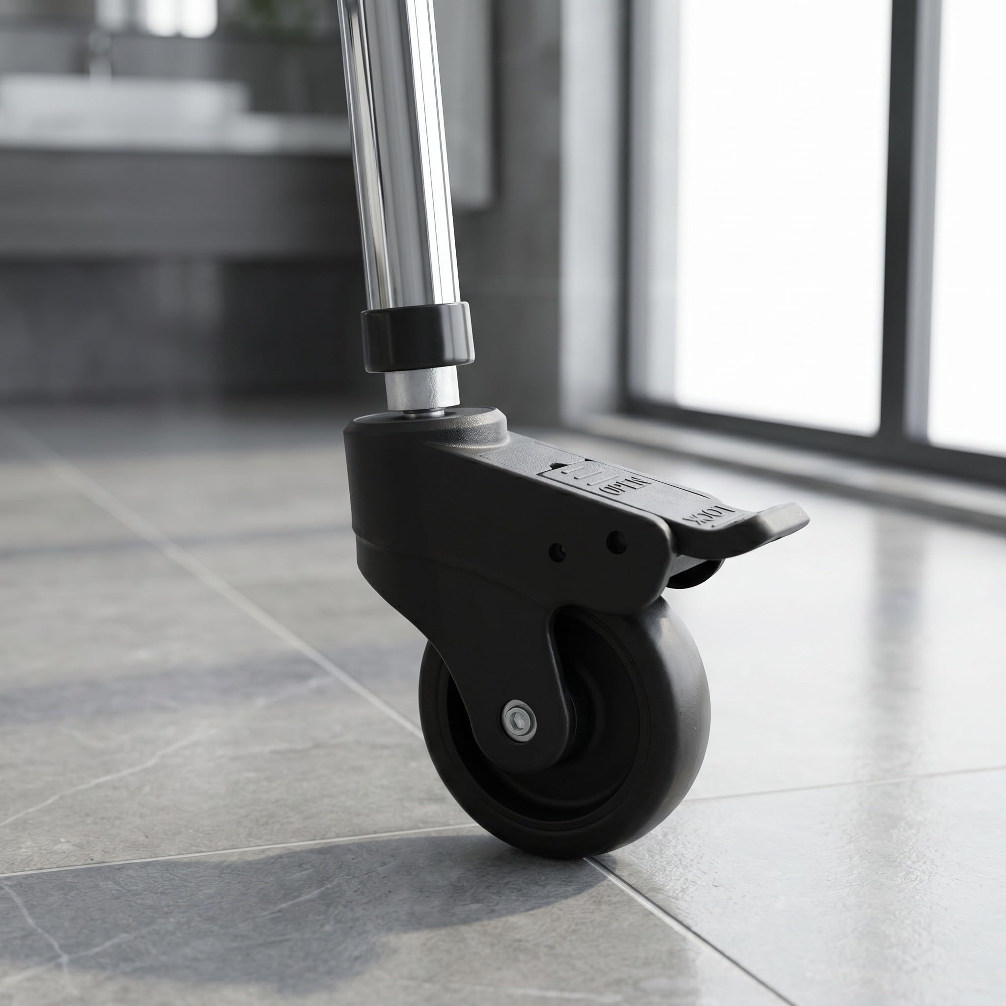 2 ruedas silenciosas de repuesto para silla de ducha con inodoro - Ruedas con vástago y freno - silenciosas de 3" para silla de movilidad y de de baño