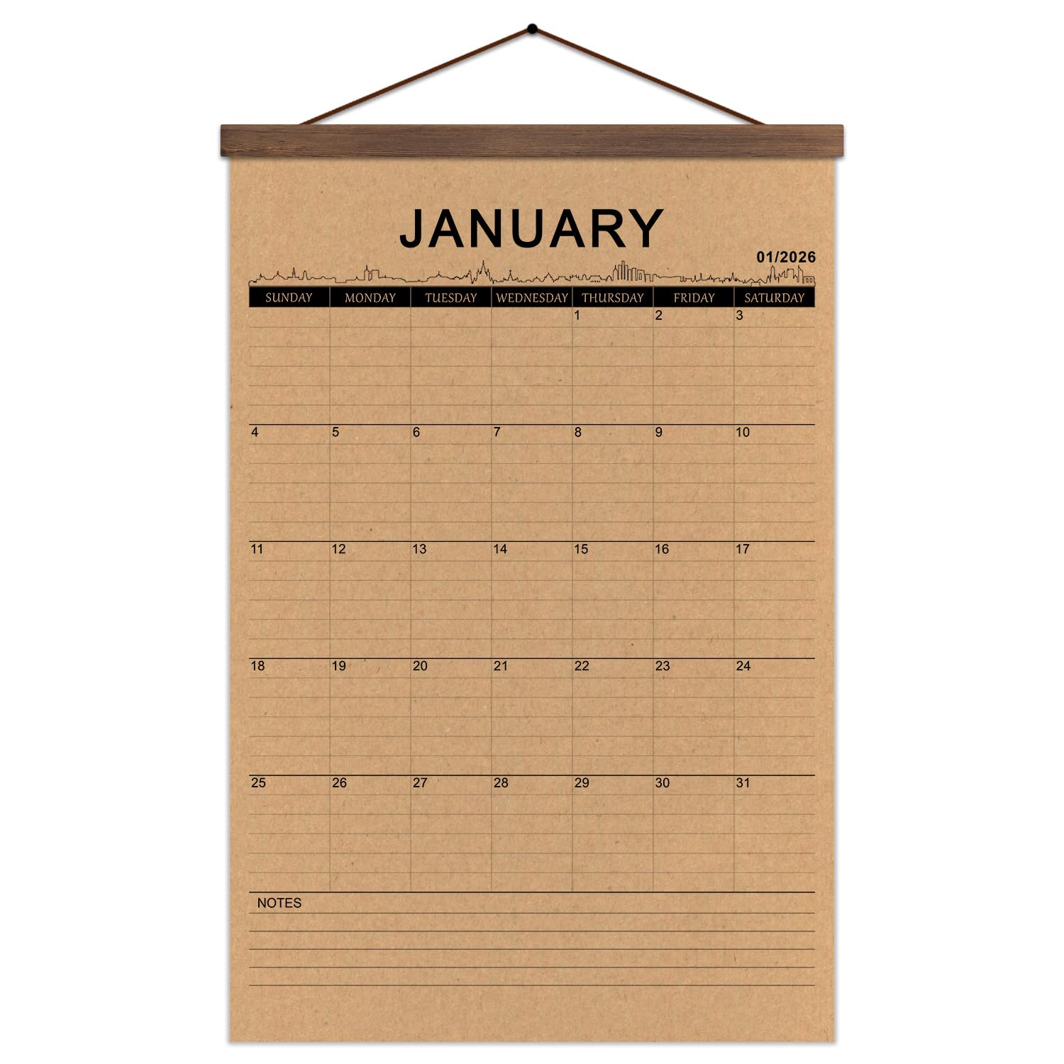 2026 Rustic Style Retro Calendar Planner Wall Desk Kraft Paper