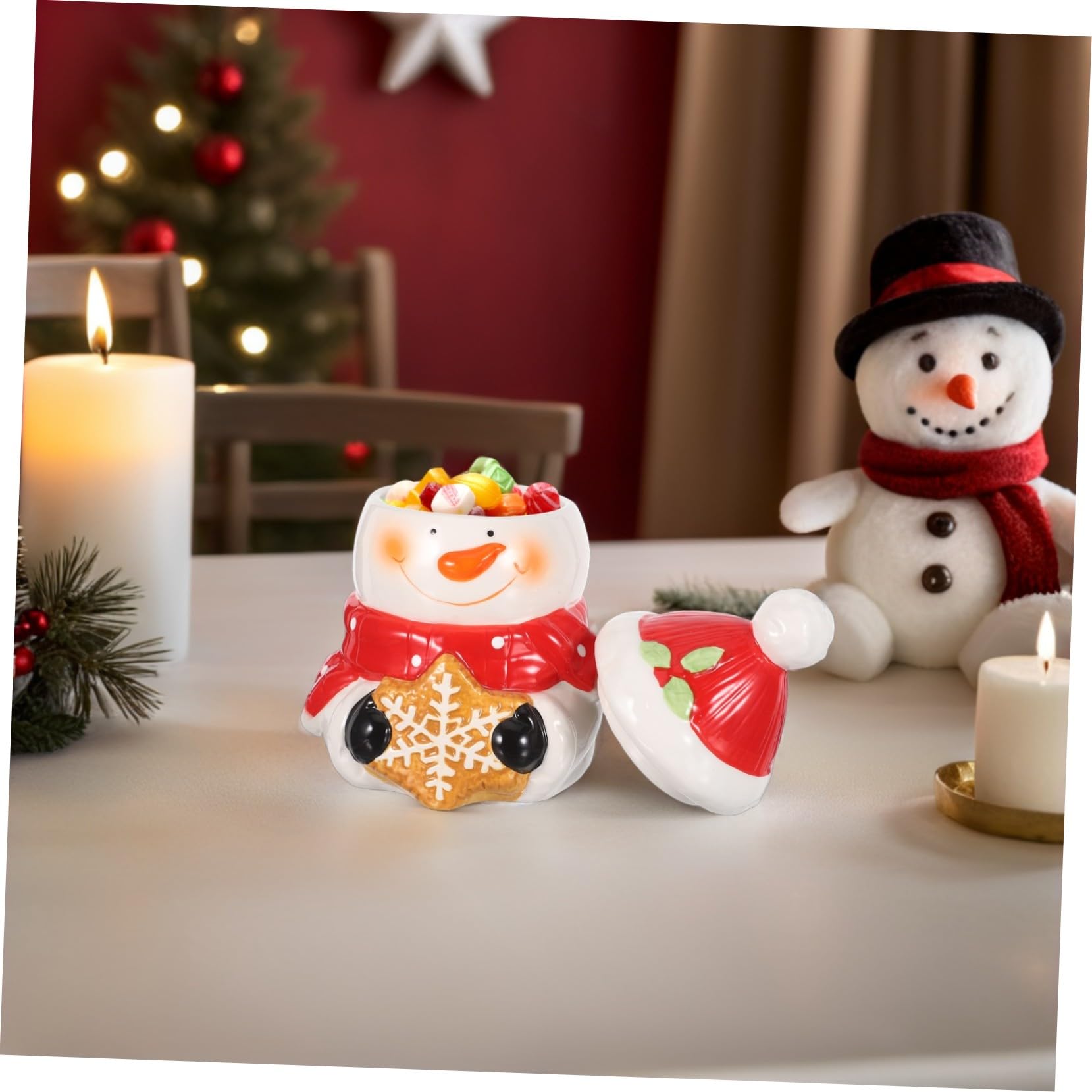 Zerodeko Pot de bonbons biscuits boîte à biscuits de Noël boîte de bonbons de Noël de faveur de la fête