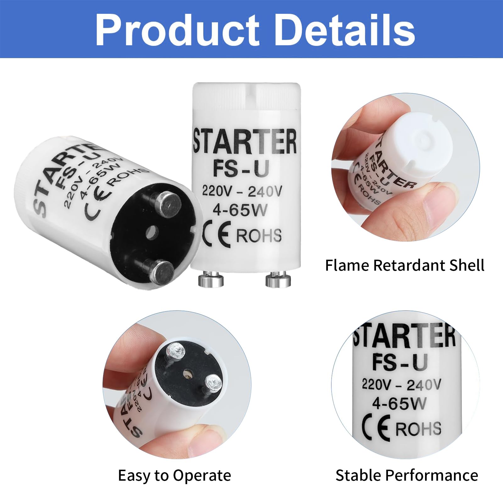 Starter Per Neon 4-65W - 12 Pezzi | 220-240V | Accensione Rapida E Sicura - Foto 9