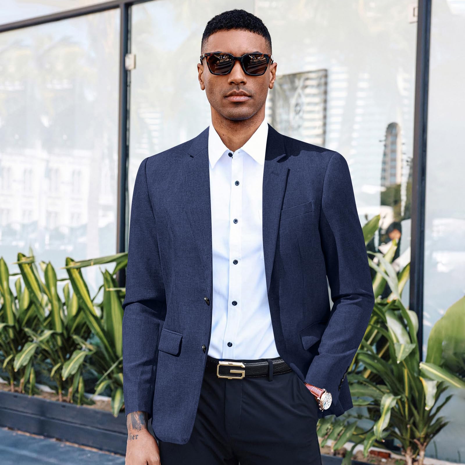 Elainone Sakko Herren Sportlich Modern Blazer Jackett zu Jeans Regular Fit Leicht Sakkos für Herren