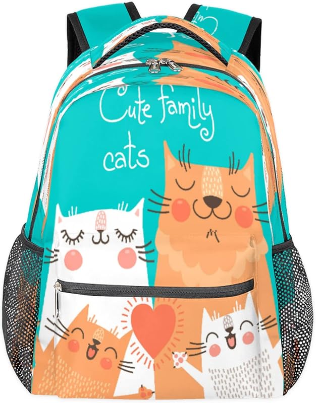 Mochilas de gato fofas para mulheres homens, mochila escolar de família de animais para meninos e meninas adolescentes, mochilas para laptop para faculdade, mochila de viagem à prova d'água mochila para caminhada, Multicor, Medium em oferta na Shopee