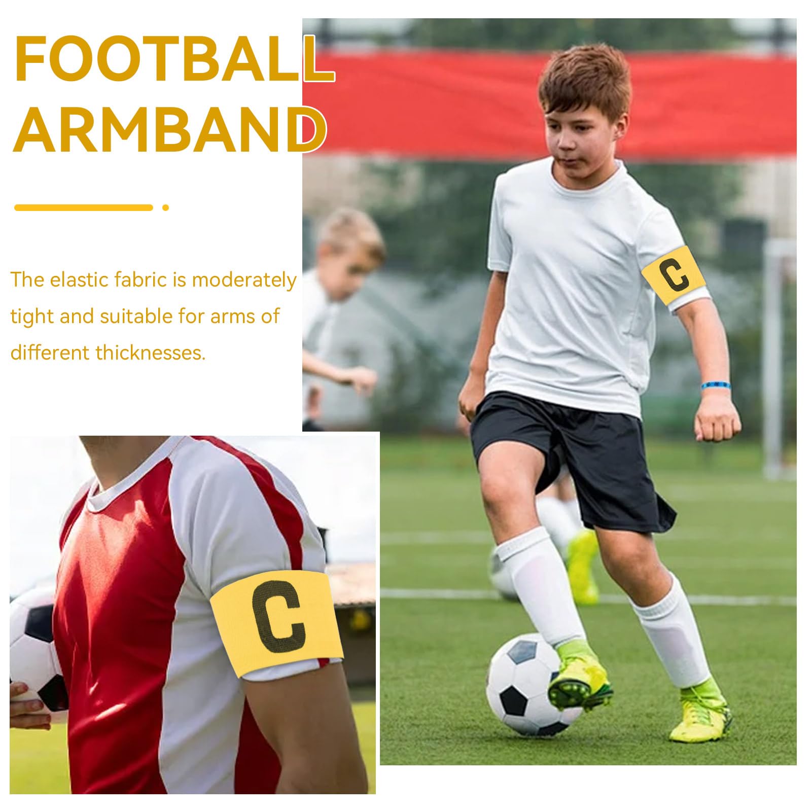 Lot 6 Brassards Capitaine Football Enfant/Adulte - Réglables Élastiques, 6 Couleurs Flashy, Nylon + Velcro