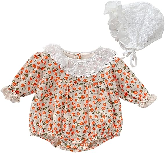 Amazon Co Jp Famuka ベビー服 ワンピース 長袖 女の子 子供 ふんわり ベビーロンパース 花柄 オールインワン お揃い 姉妹服 日常 プレゼント 双子 春 夏 秋 可愛い 服 ファッション小物