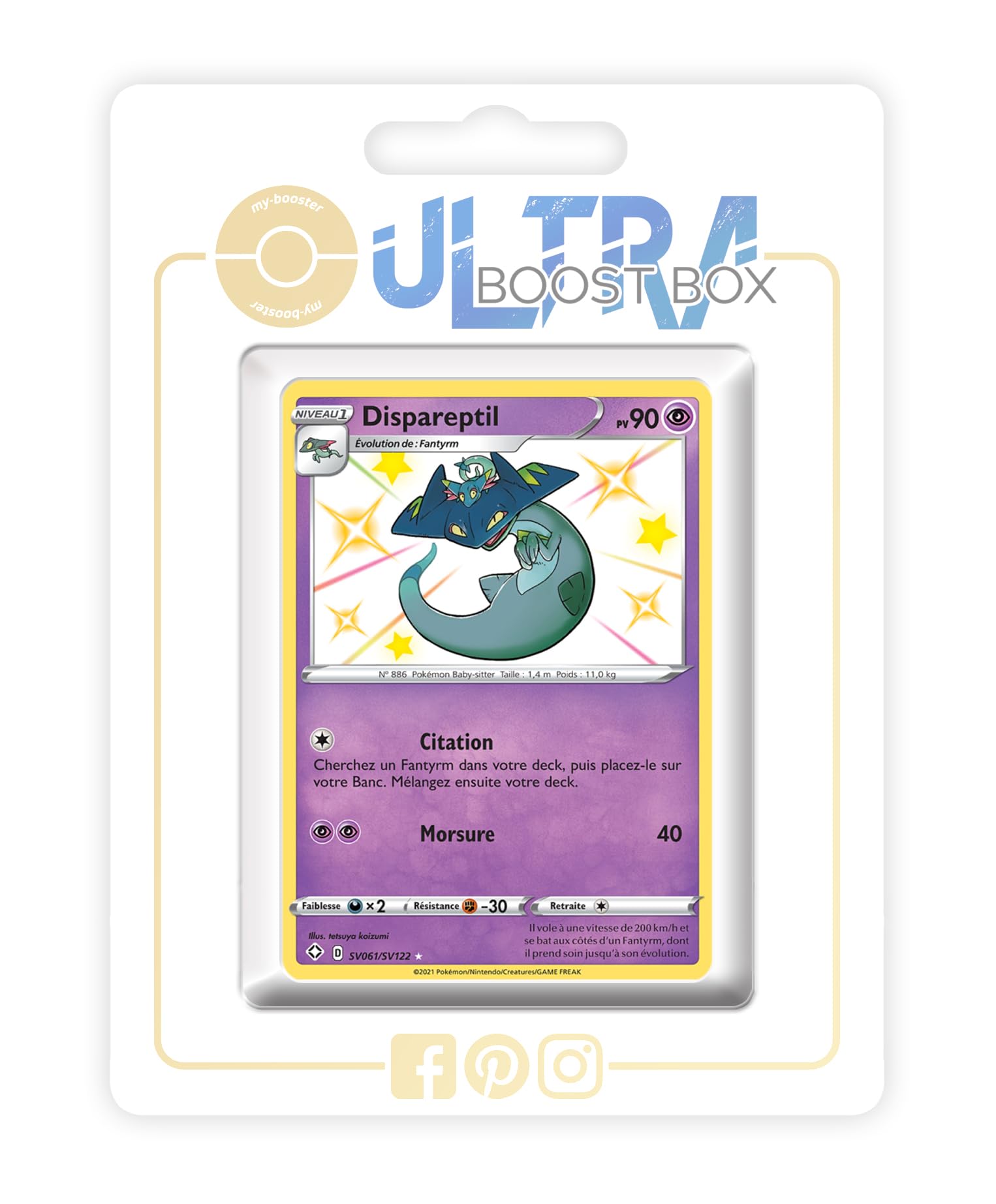 my-booster Dispareptil (Drakloak) SV061/SV122 Cromatico Secreto X Écarlate et Violet 4.5 Destinées Radieuses - Box di 10 carte Pokémon Francese