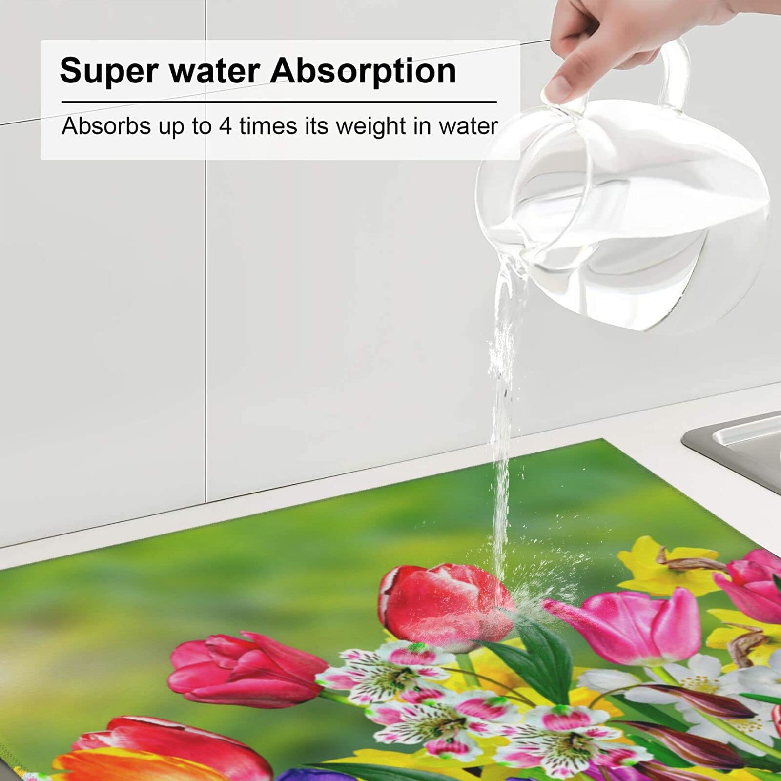 Lot De 2 Tapis De Séchage En Microfibre, égouttoir à Vaisselle à