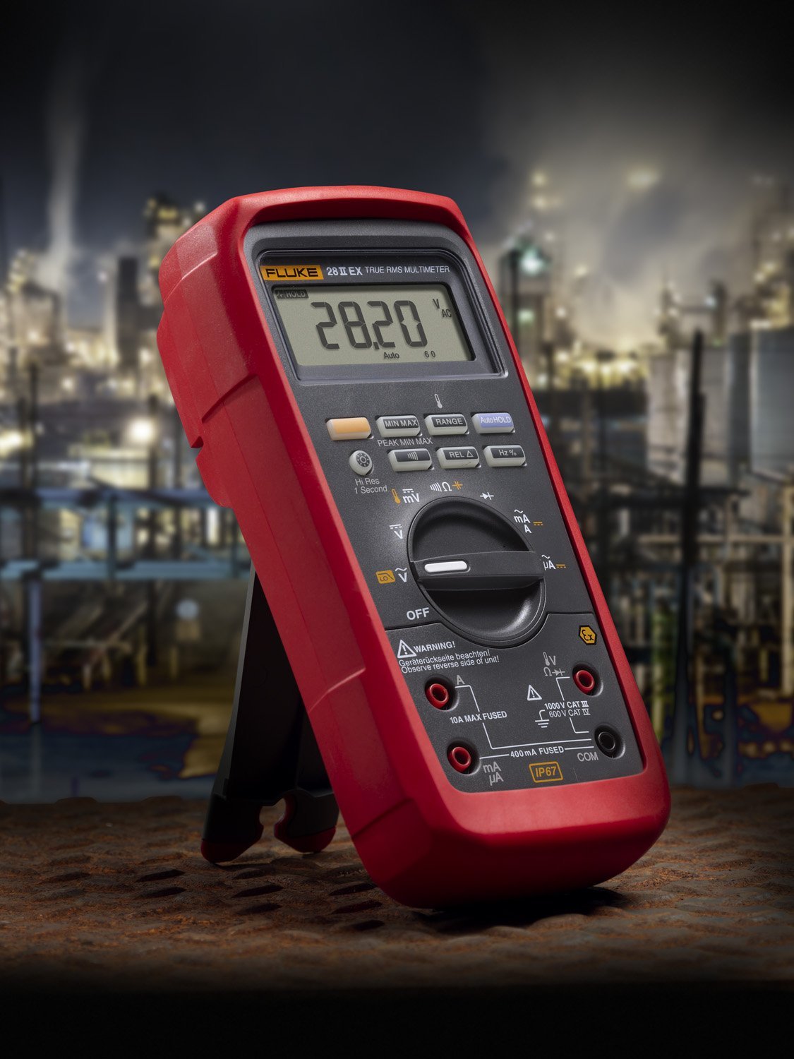 Fluke 28IIEX/ETL - Multímetro digital True-Rms Intrinicamente seguro, pantalla LCD, rango de temperatura de 200 a +1090 grados, 20 cm de largo x 10 cm de ancho x 6,35 cm de alto