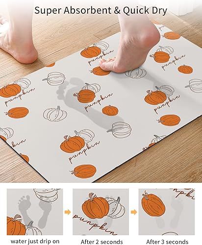 Miniatura 9 de Tapete rústico de Navidad para bañera, antideslizante, de secado rápido y absorbente, tierra de diatomeas, fregadero de cocina, ducha, tapete