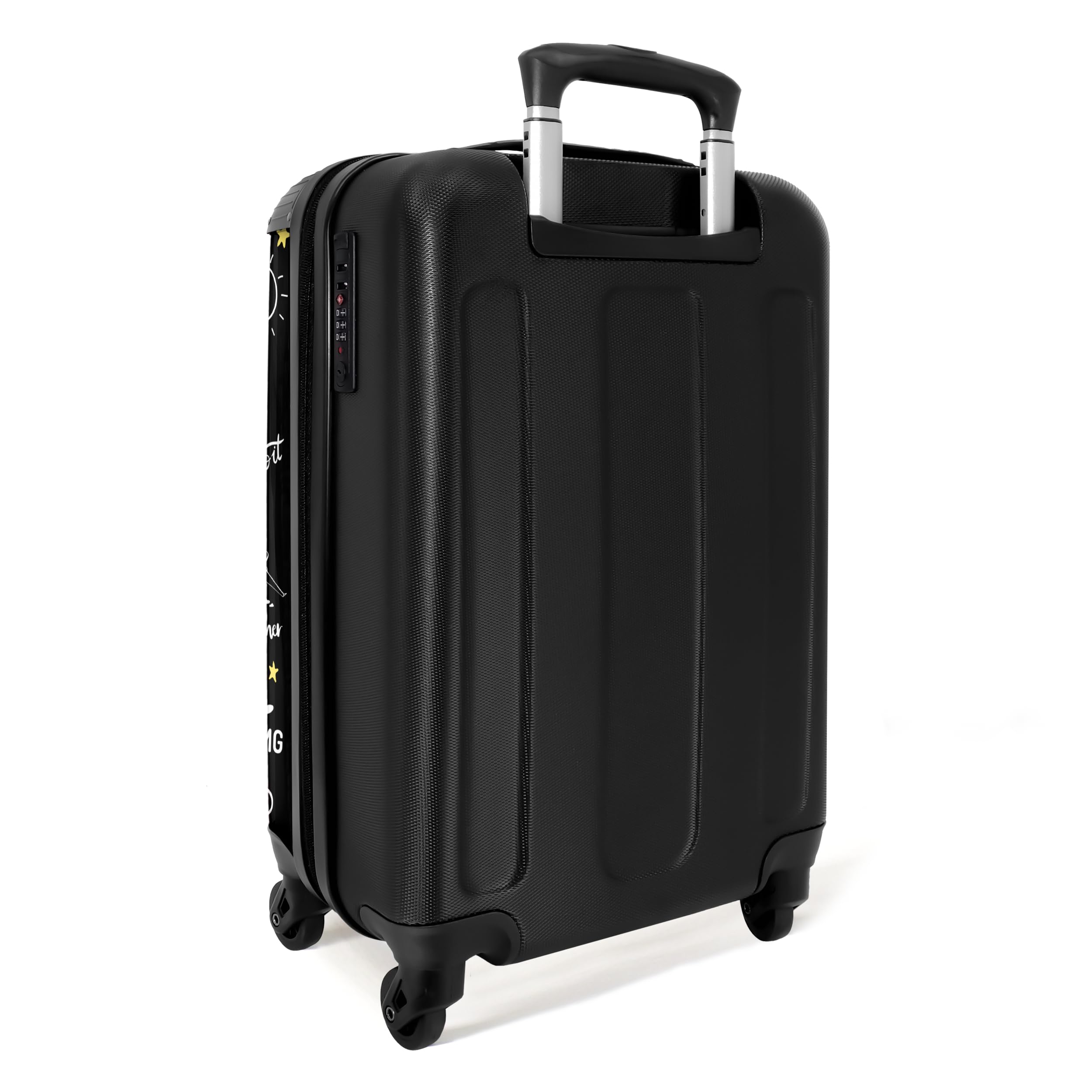 NoBoringSuitcases.com bagaglio a mano, trolley, valigia da 10 kg, rigida, leggera, valigie da viaggio per cabina, con 4 ruote girevoli, manico estensibile, robusto, 55x40x20 cm, Modello di viaggio