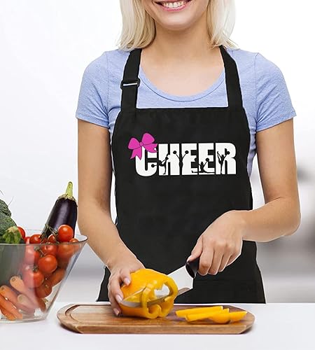 Miniatura 2 de Delantal de líder animador para mujer con 2 bolsillos, impermeable, ajustable, delantal para cocina, barbacoa, regalo para niñas