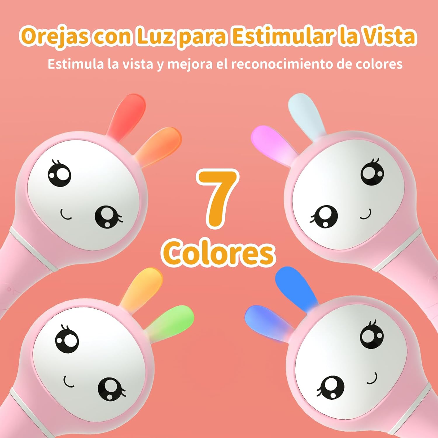 alilo Sonajero Musical para Bebés 0-12 Meses, Juguete con Luz, 66 Sonidos, 15 Canciones, 13 Cuentos, 5 Canciones de Cuna, Ruido Blanco, Reconocimiento de Colores, Regalo Recién Nacido