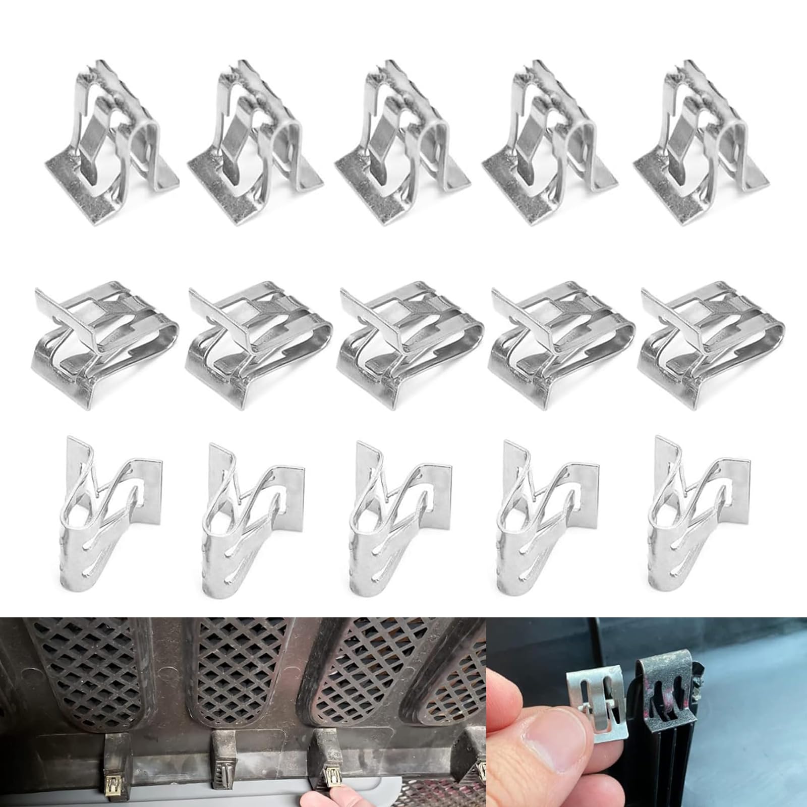 15 PCS Car Interior Center Console Dashboard Fastening Buckle Alloy A-Pillar Liftgate Trim Panel Retainer 0 47 x