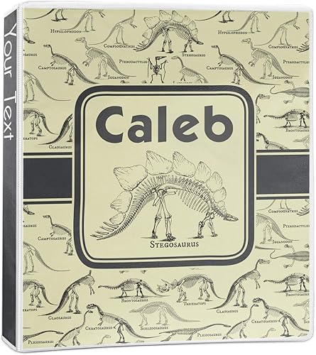 Carpeta personalizada de 3 anillas con diseño de esqueleto de dinosaurio, 1 pulgada, multicolor