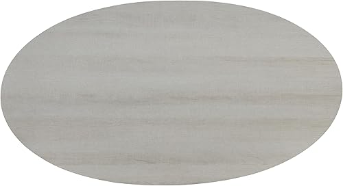 Roundhill Furniture Anze - Juego de mesa auxiliar ovalada de madera de 3 piezas, color blanco