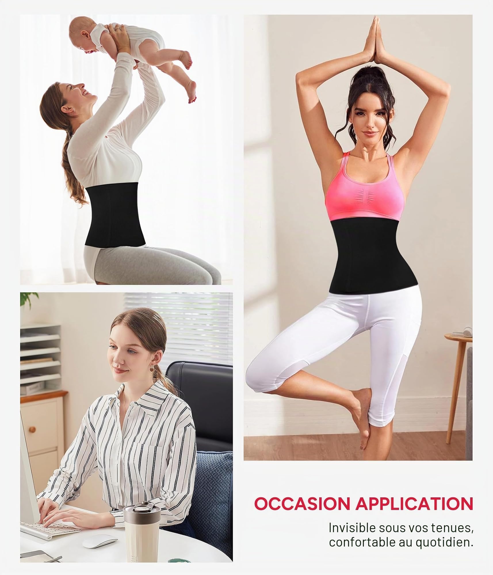 Gotoly Gaine Amincissante Ventre Plat Femme Invisible Corset Minceur Waist Trainer Serre Taille Body Sculptant Minceur Ceinture Gainante Post Partum