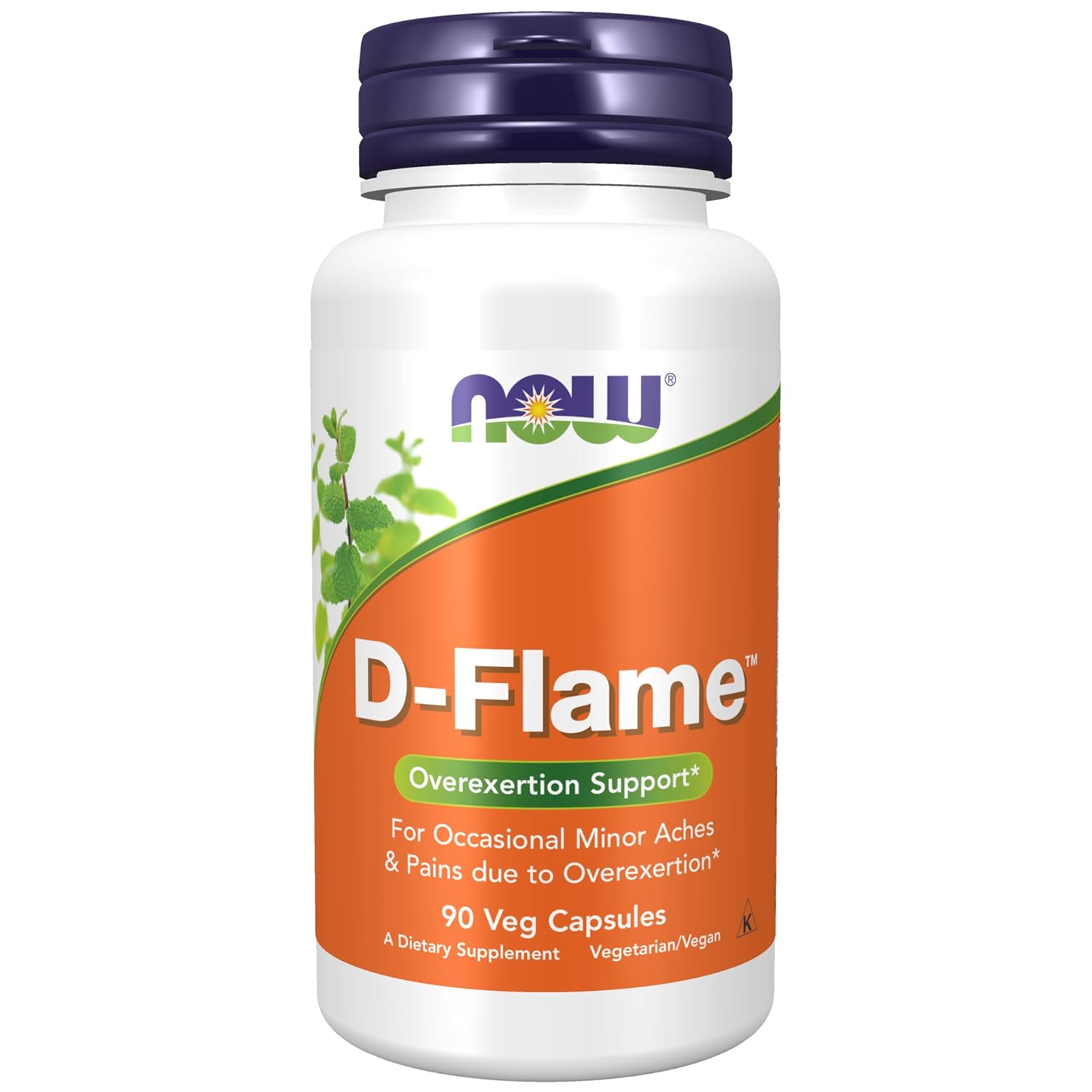 NOW Foods Supplements D-Flame with a Blend of Complementary Herbs Overexertion Support 90 Veg Capsules